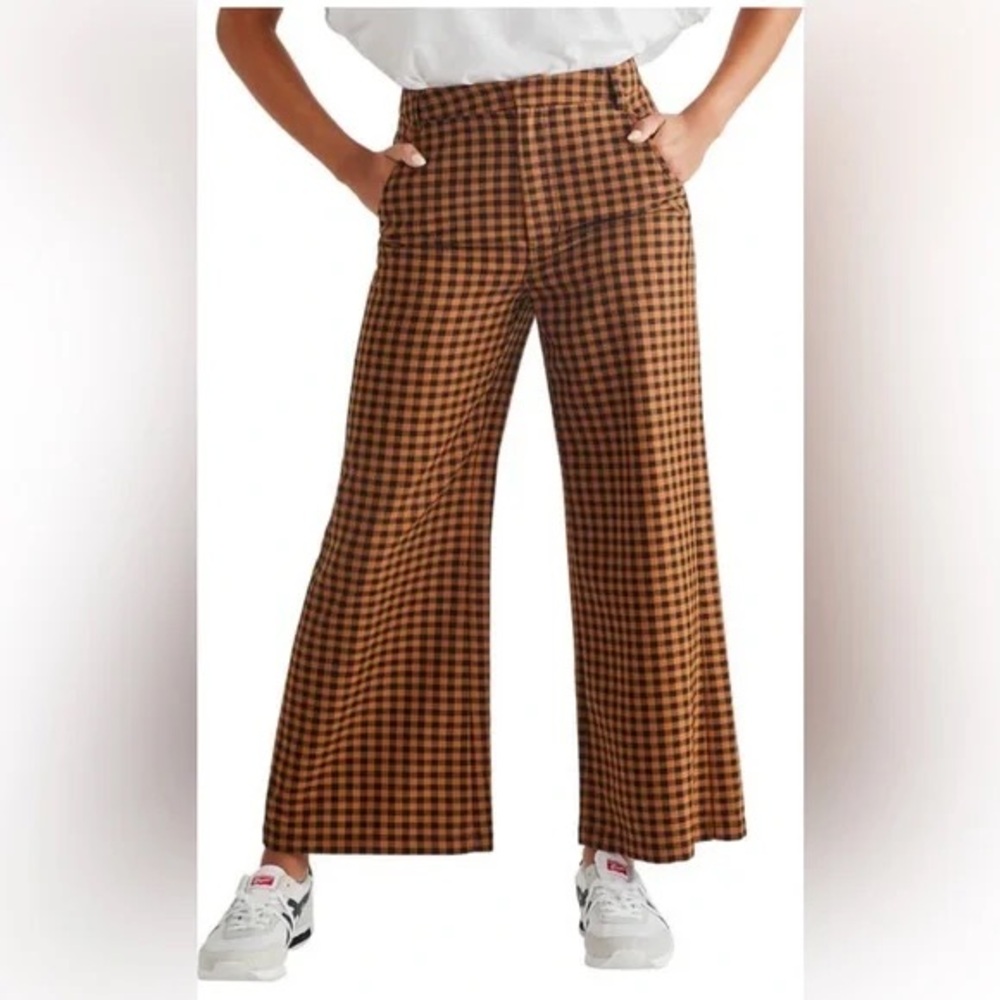Free People Brown High-Waisted Trousers